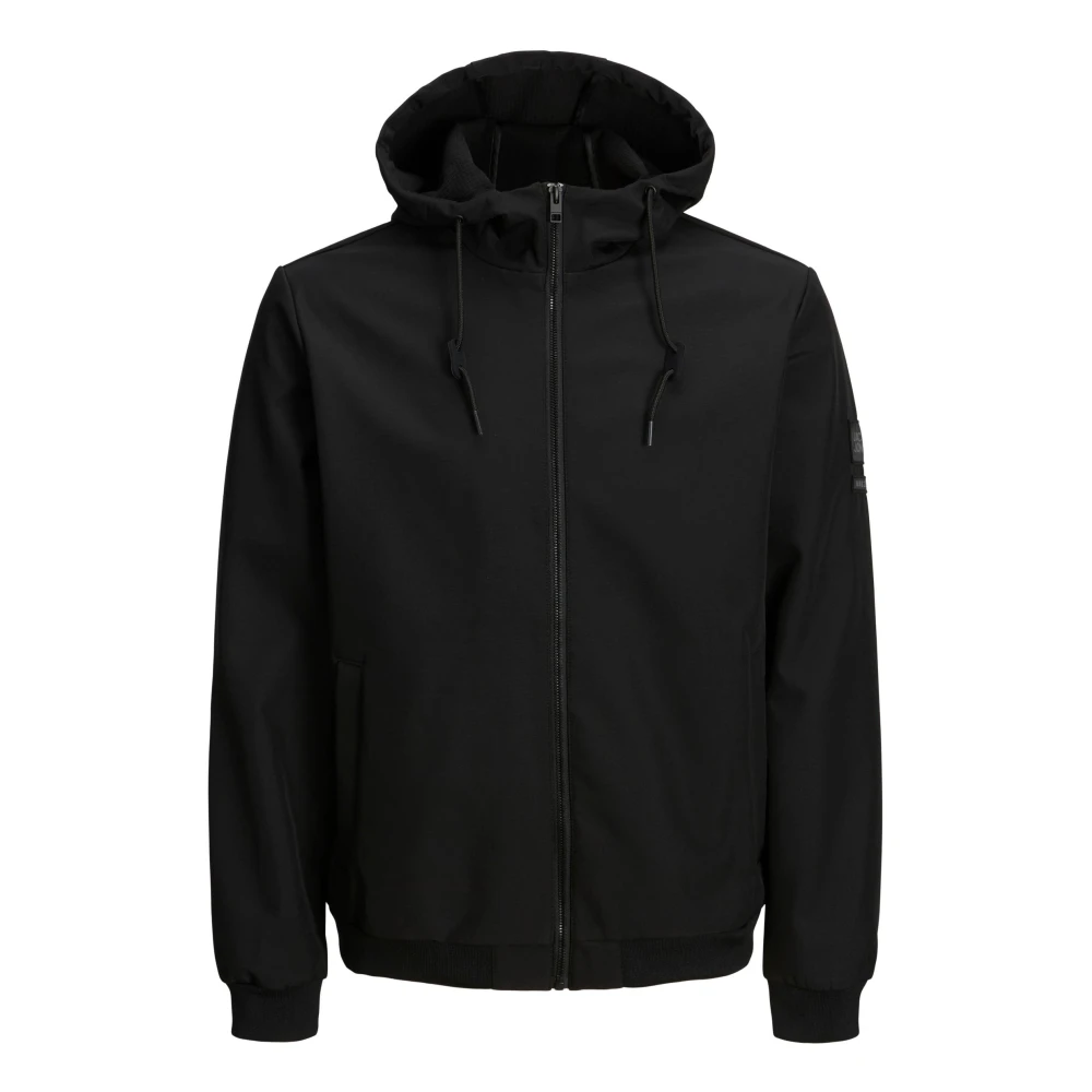 Jack & jones Zwarte Winterjas Effen Uitvoering Black Heren