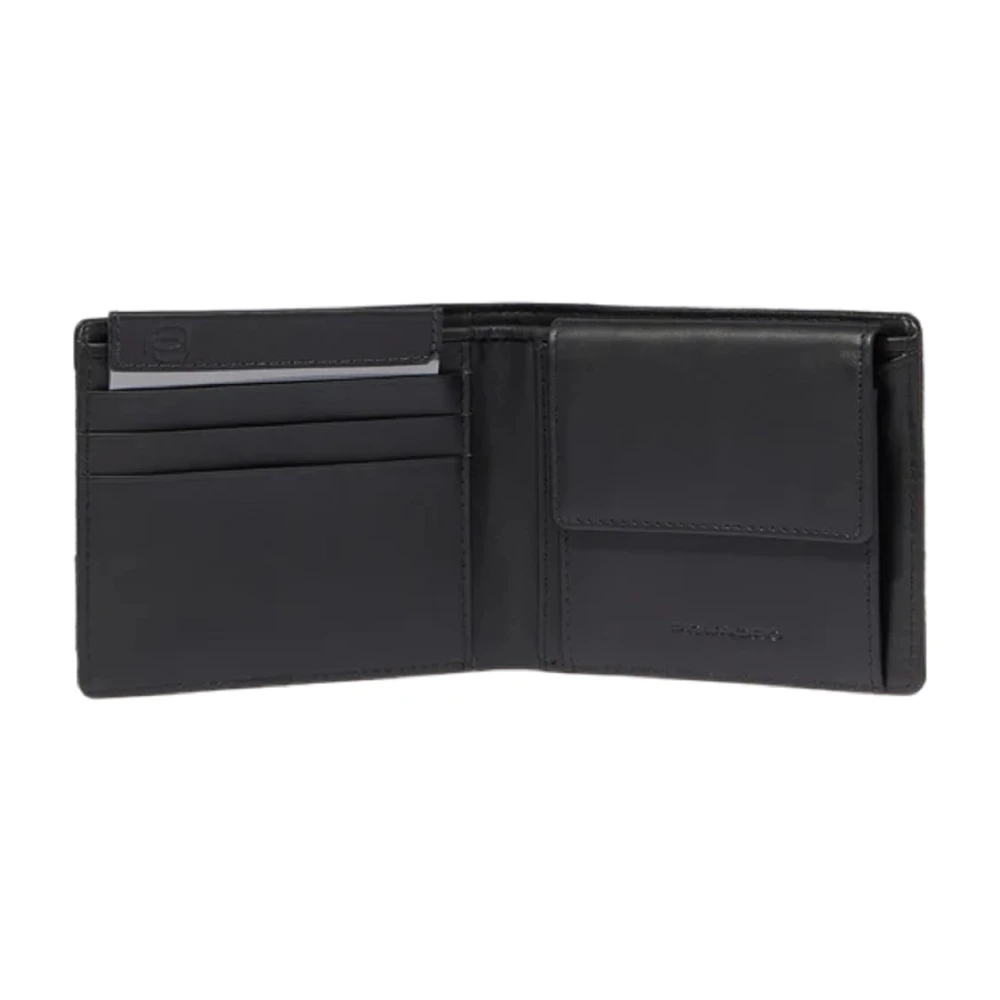 Piquadro Zwarte portemonnee met RFID-bescherming Black Heren