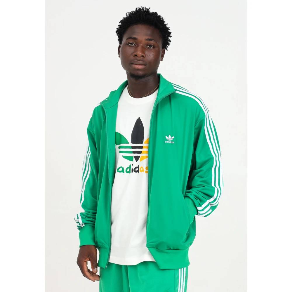 adidas Originals Groene Firebird Rits Sweater Mannen Green Heren