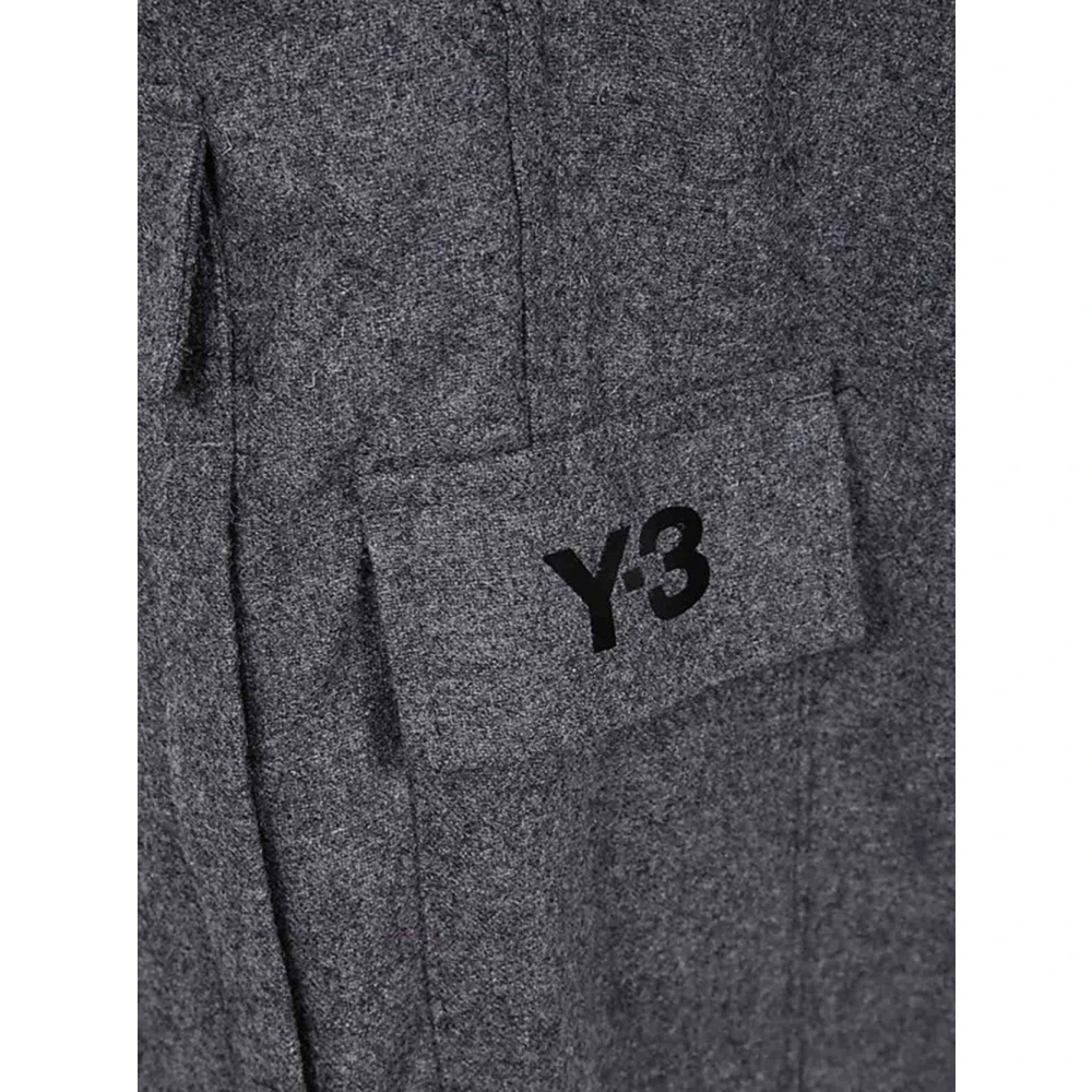 Y-3 Cargo Flannel Broek Gray Dames