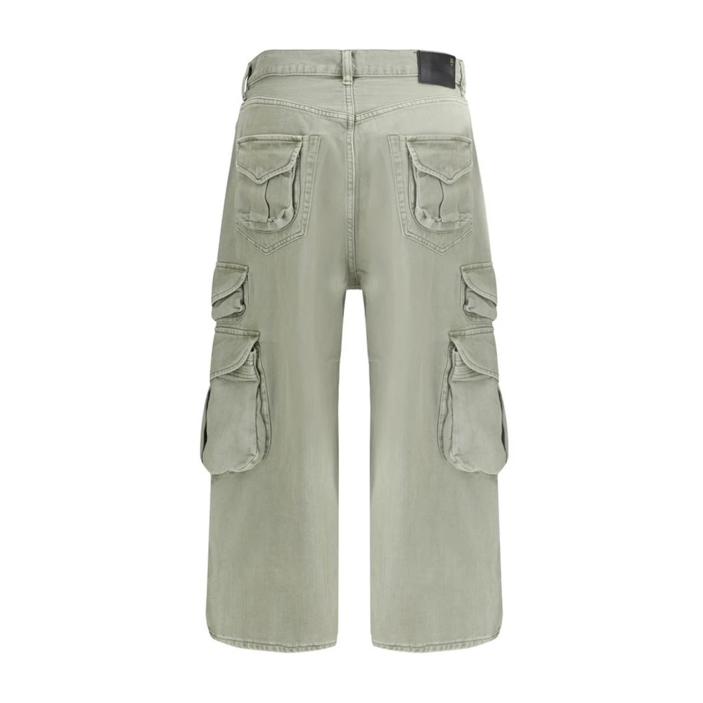 R13 Cargo Boot-Cut Jeans met Maxi Zakken Green Dames