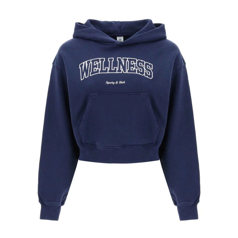 Sporty & Rich Wellness Cropped Hoodie Blue Dames
