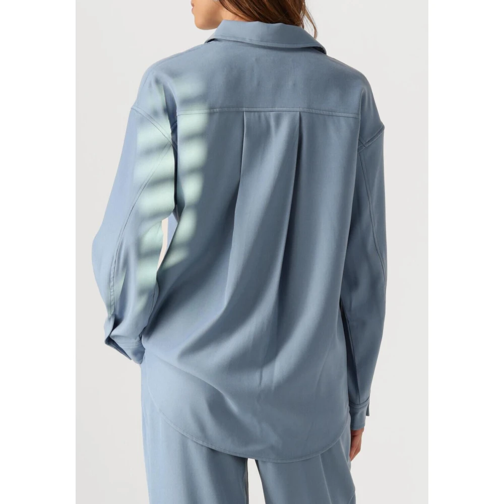 Minus Livina Oversized Shirt Blauwe Blouse Blue Dames