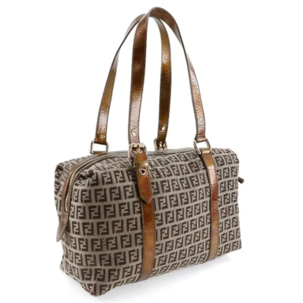 Fendi Vintage Pre-owned Canvas shoulder-bags Brown Dames