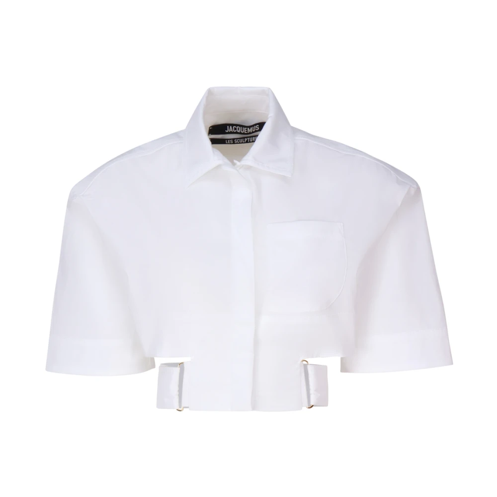Jacquemus Witte Katoenen Elastan Overhemden White Dames