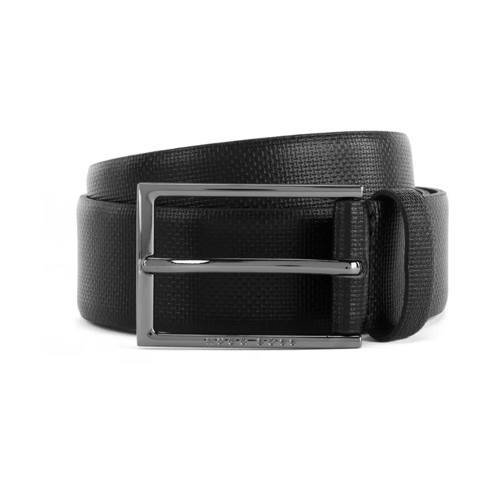 Hugo Men's Black Carmello-S Leather Belt