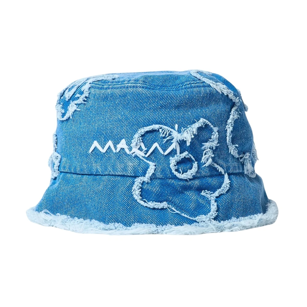 Marni Geborduurde Denim Bucket Hat Blue Dames