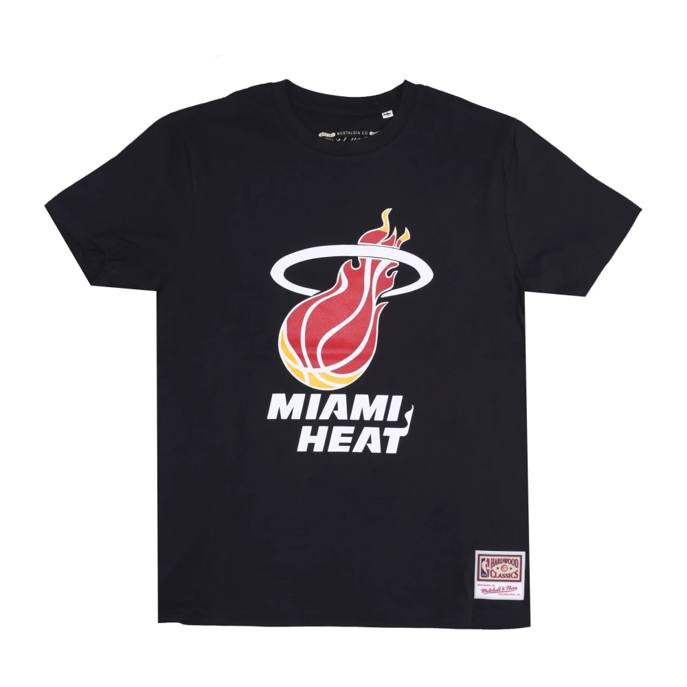 Mitchell & Ness Miami Heat Team Logo Tee Hardwood Classics Black Heren
