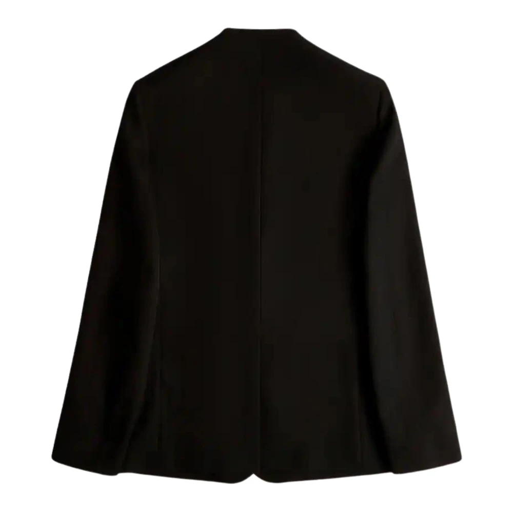 TOD'S Zwarte Wollen Blazer met Voorplooien Black Dames
