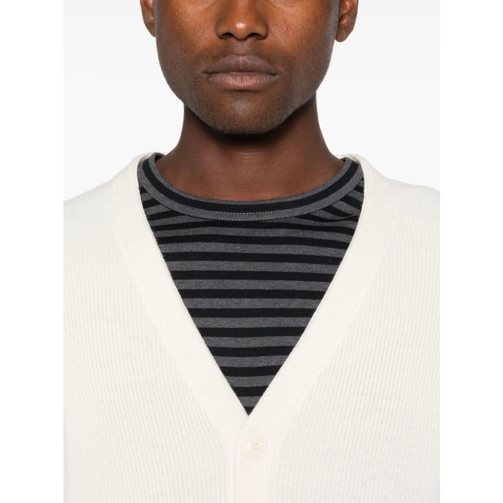 C.P. Company Witte Merino Cardigan met knoopsluiting White Heren
