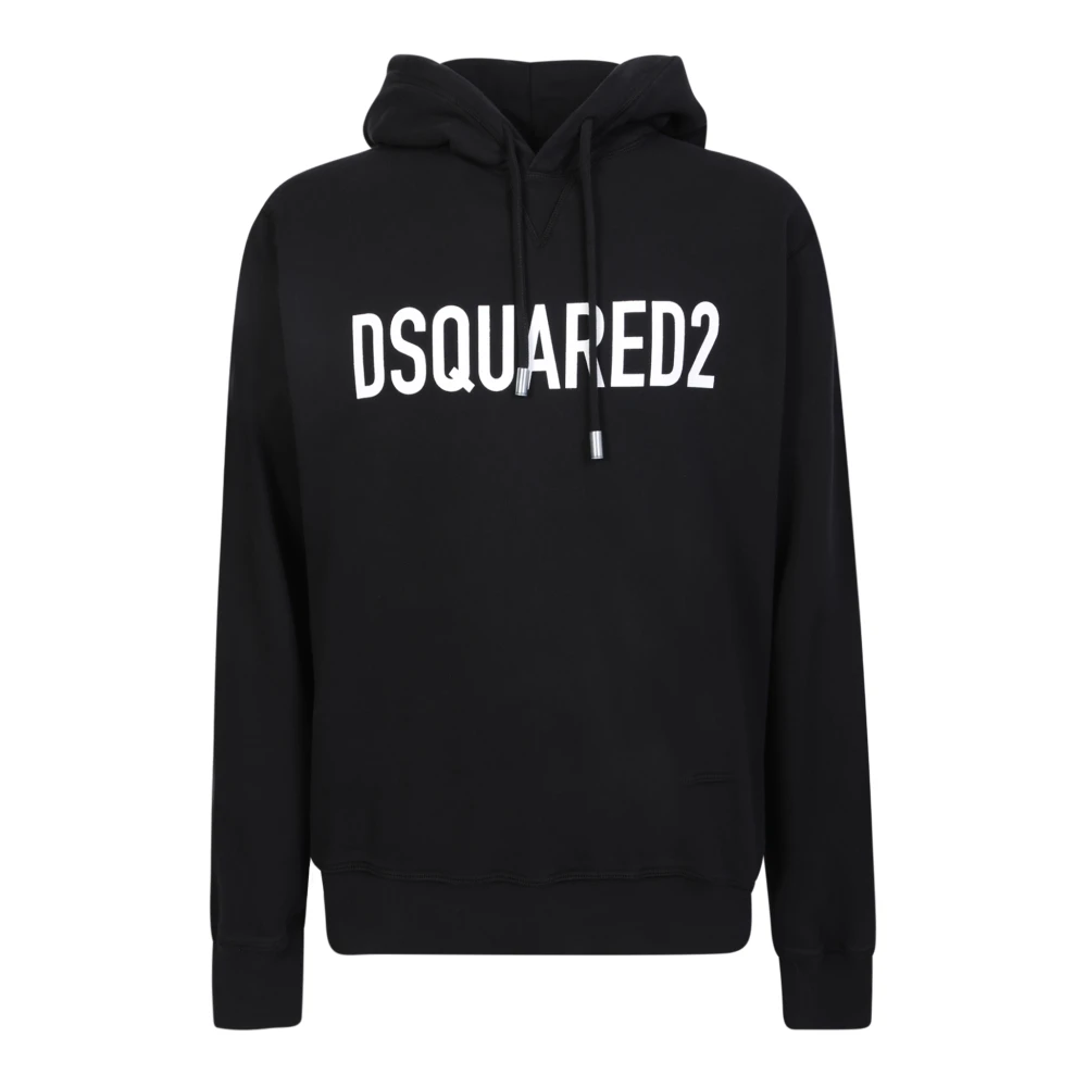 Dsquared2 Men's Black Hoodies, S, Logo Hoodie