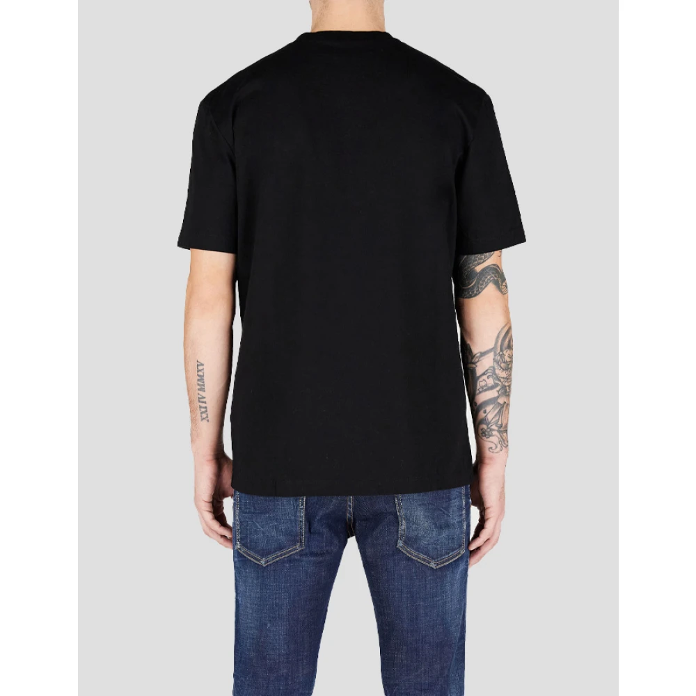 Dsquared2 Zwarte katoenen T-shirt met witte print Black Heren