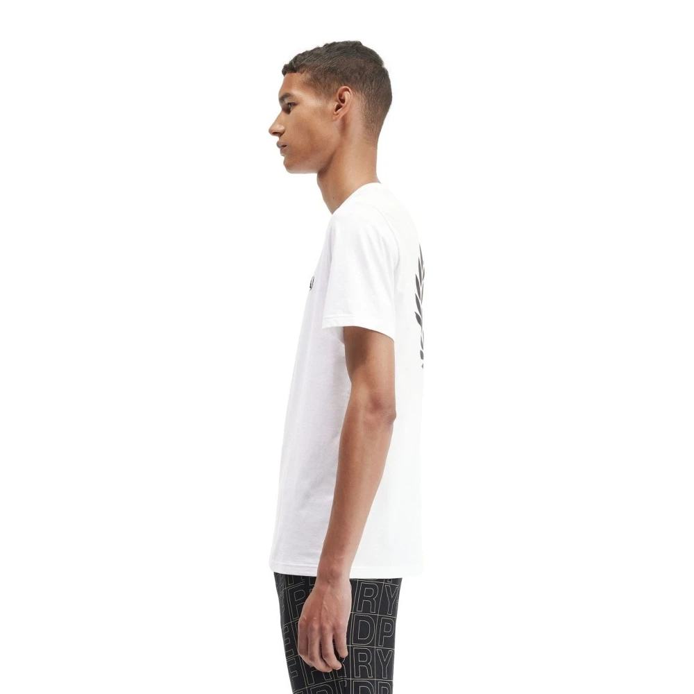 Fred Perry Witte grafische T-shirt met Laurel-ontwerp White Heren
