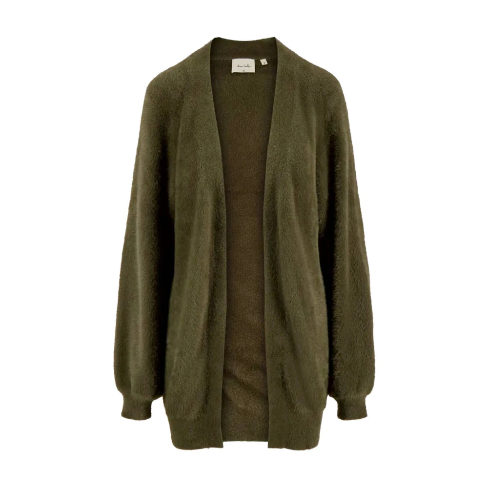 Zusss Fluffy Vest voor Stijlvolle Laagjes Green Dames