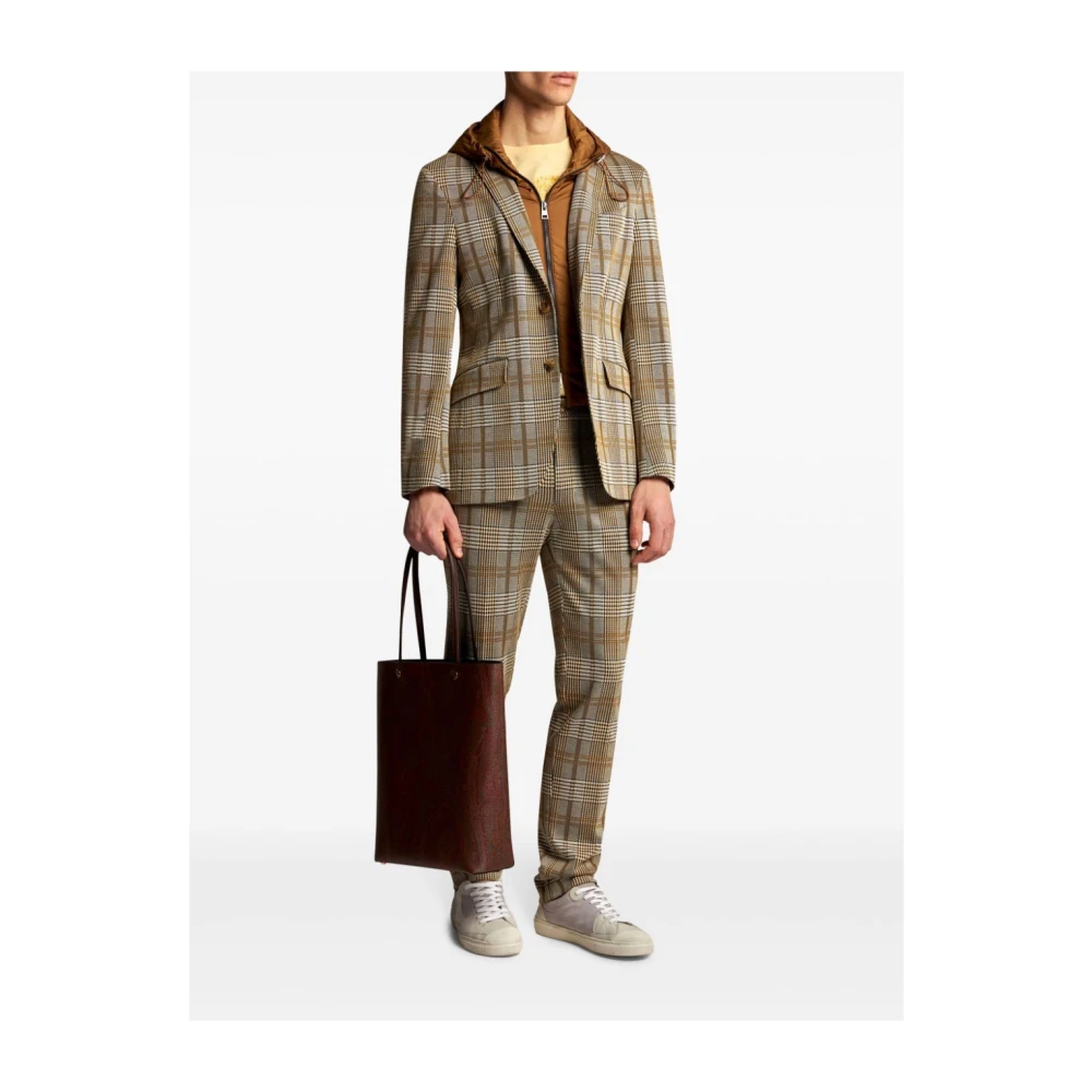 ETRO Tartan Check Hooded Jacket Gray Heren