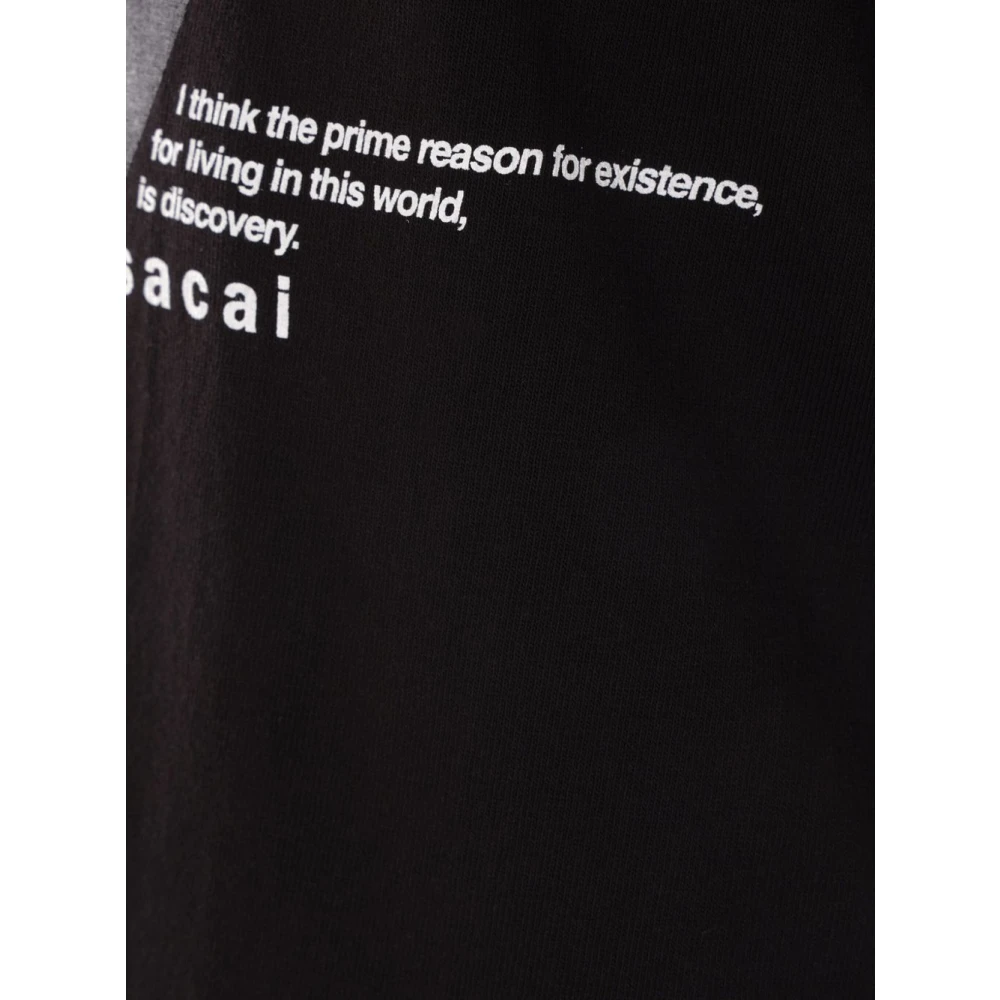Sacai Zwart T-shirt met fotoprint Black Heren
