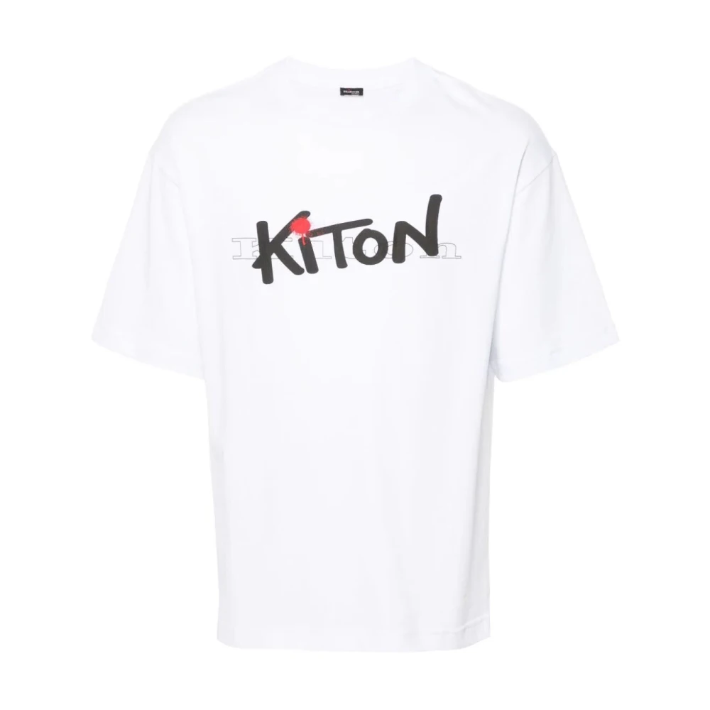 Kiton Katoenen Casual T-Shirt White Heren