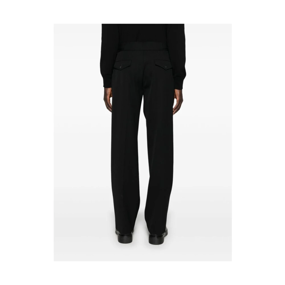 Off White Zwarte wollen twill rechte broek Black Heren