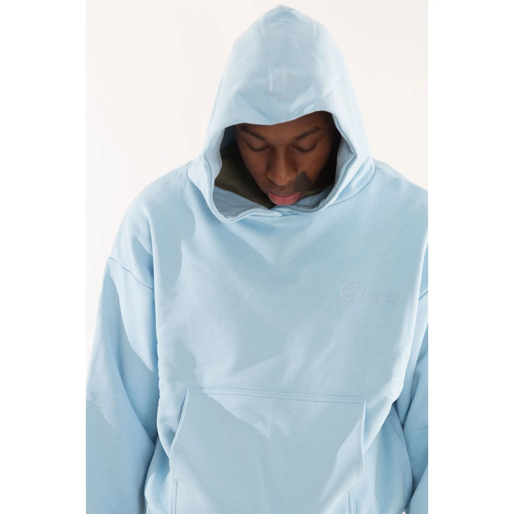 Garment Workshop Boxy Hoodie in Double Layer Stijl Blue Heren