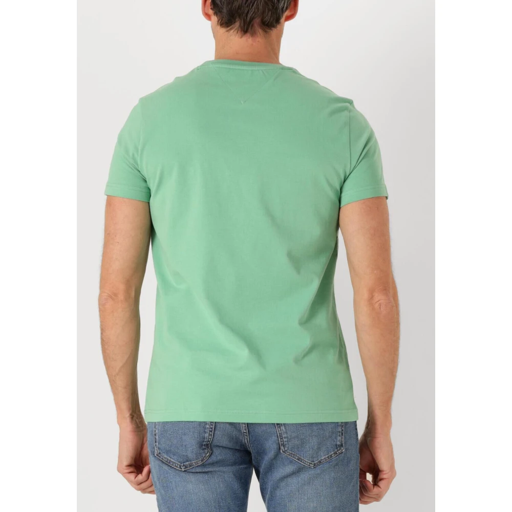 Tommy Hilfiger Groene Logo Tee voor Mannen Green Heren
