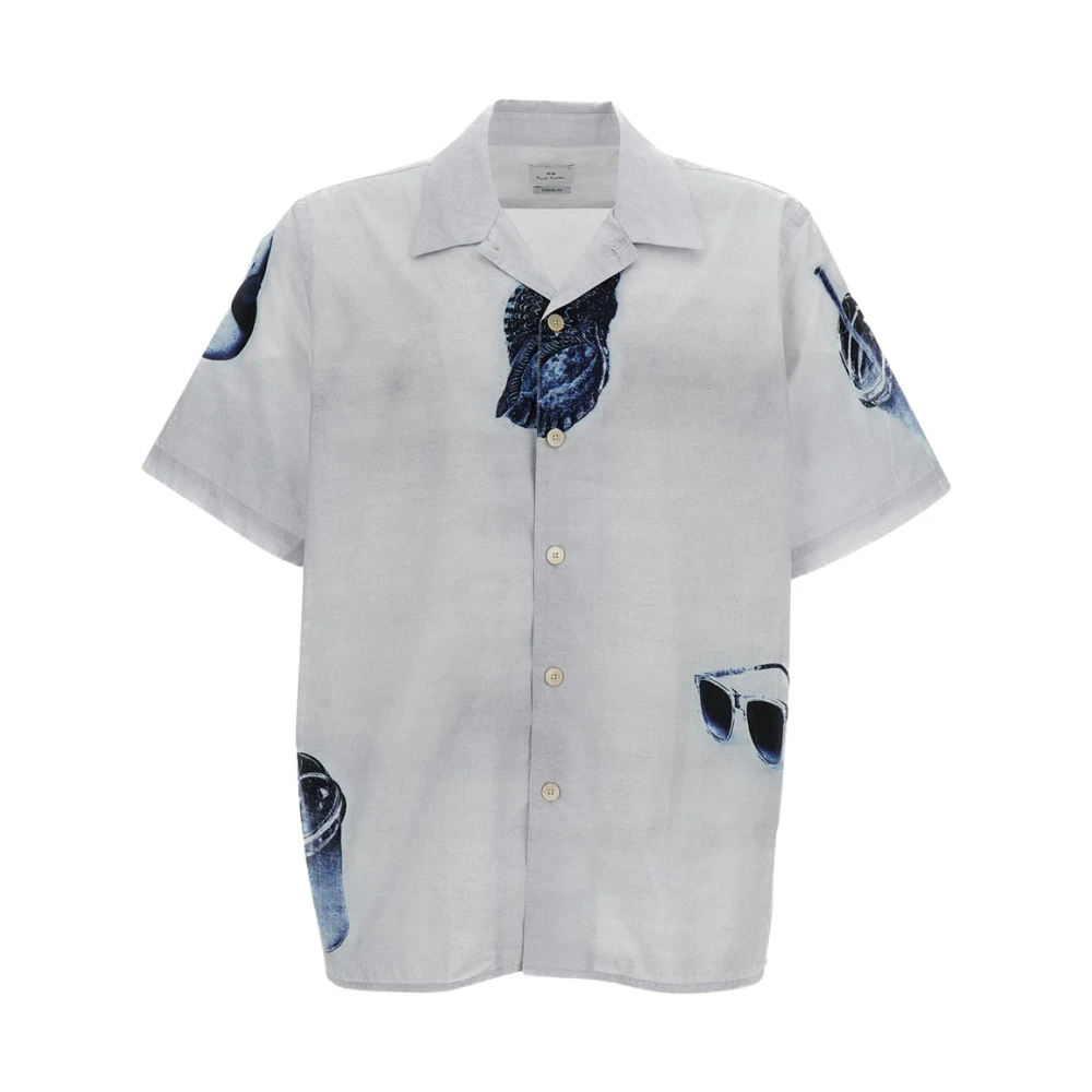 Paul Smith Men's Gray Short Sleeve Shirt - Short Sleeve Shirts - M - Shirts
