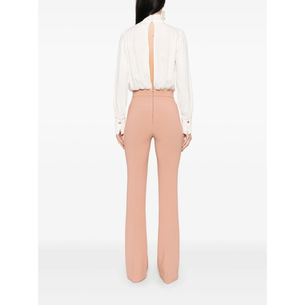 Elisabetta Franchi Wit Beige Broek Damesmode Multicolor Dames