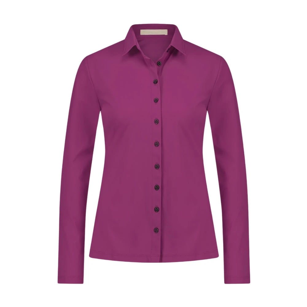 Jane Lushka Stijlvolle Buttoned Shirt in Technisch Jersey Pink Dames