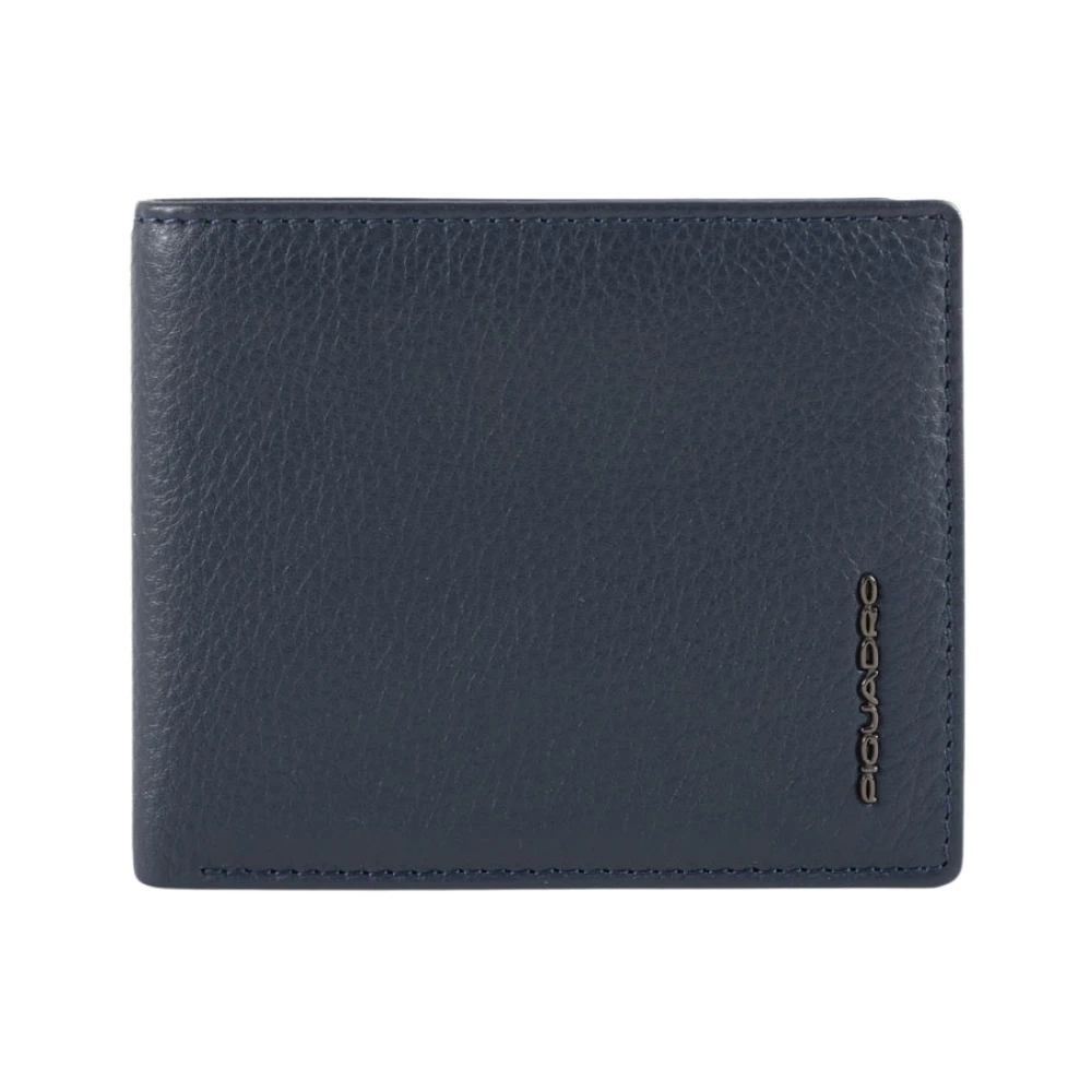 Piquadro Herren Blau Brieftasche Mit Klapp-Ausweisfenster, Münz