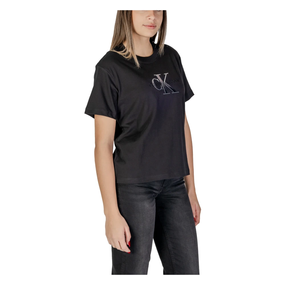 Calvin Klein Jeans Korte Mouw Katoenen T-shirt Collectie Black Dames