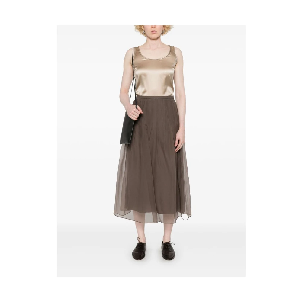 BRUNELLO CUCINELLI Olijfbruine Monili Ketting Rok Brown Dames