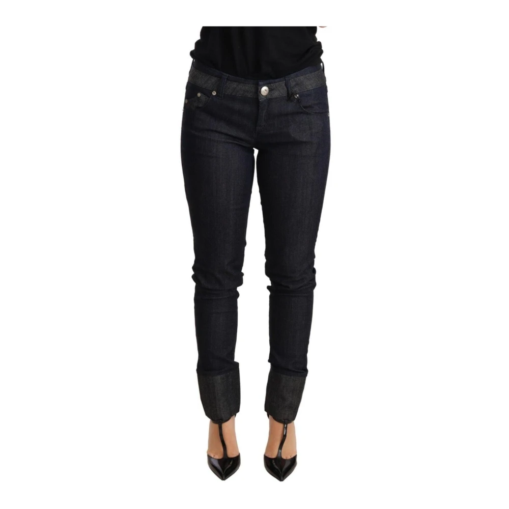 Ermanno Scervino Low Waist Skinny Folded Hem Denim Trouser - Female - Skinny Fit Jeans - Blue - W26 - Jeans - Image 3
