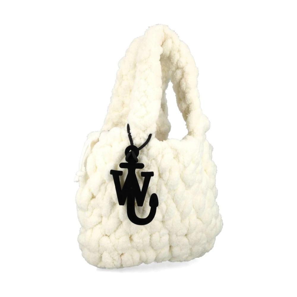 JW Anderson Chenille Textuur Gevlochten Ontwerp Tas White Dames