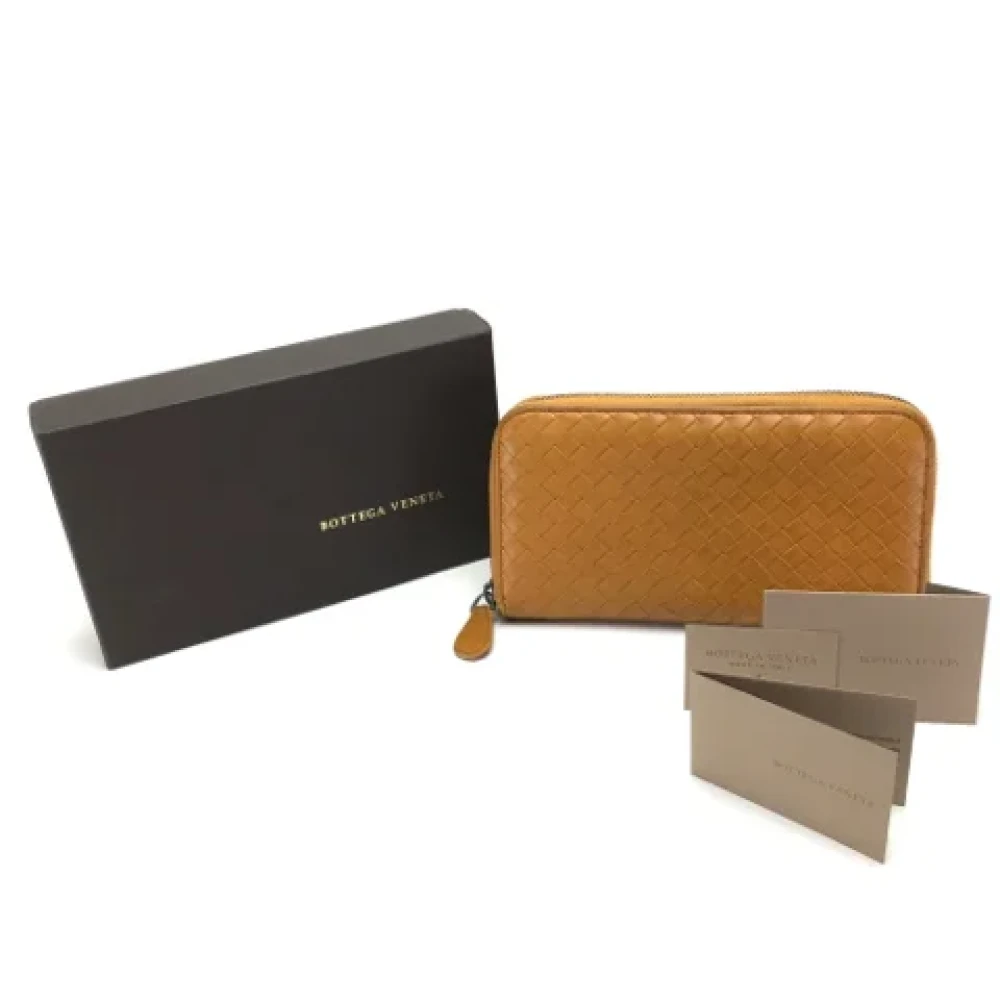 Bottega Veneta Vintage Pre-owned Leather wallets Orange Dames