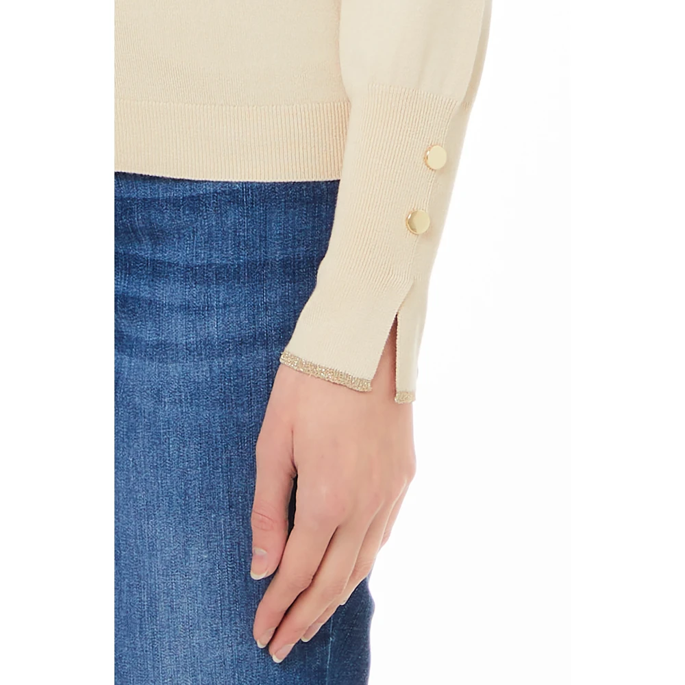 Liu Jo Gesloten Gebreide Trui Beige Dames