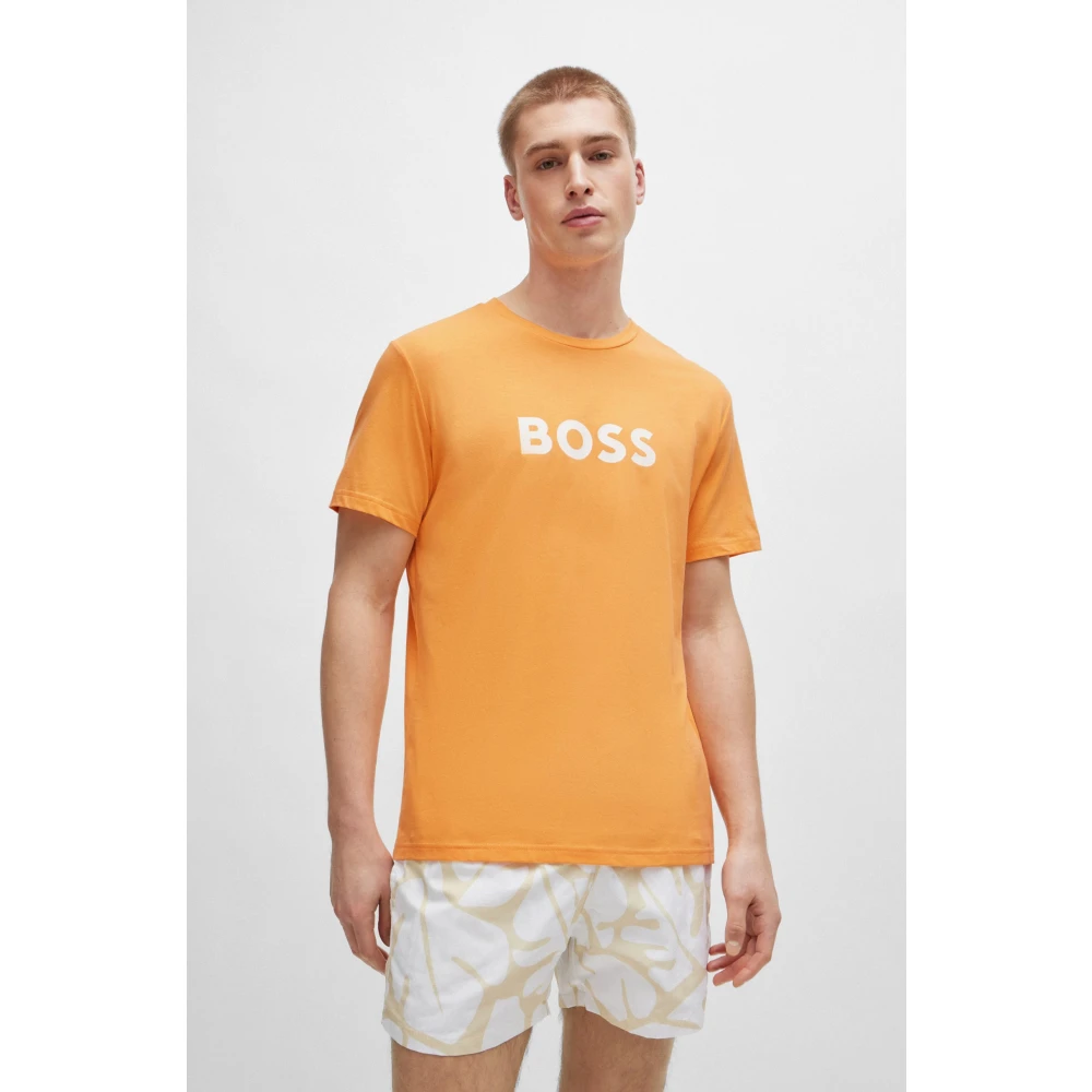 Boss Biologisch Katoenen Heren T-shirt Orange Heren