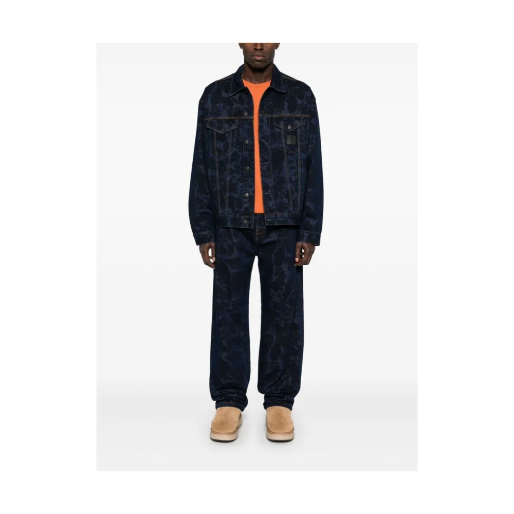 Carhartt WIP Indigo Camo Denim Jack Blue Heren