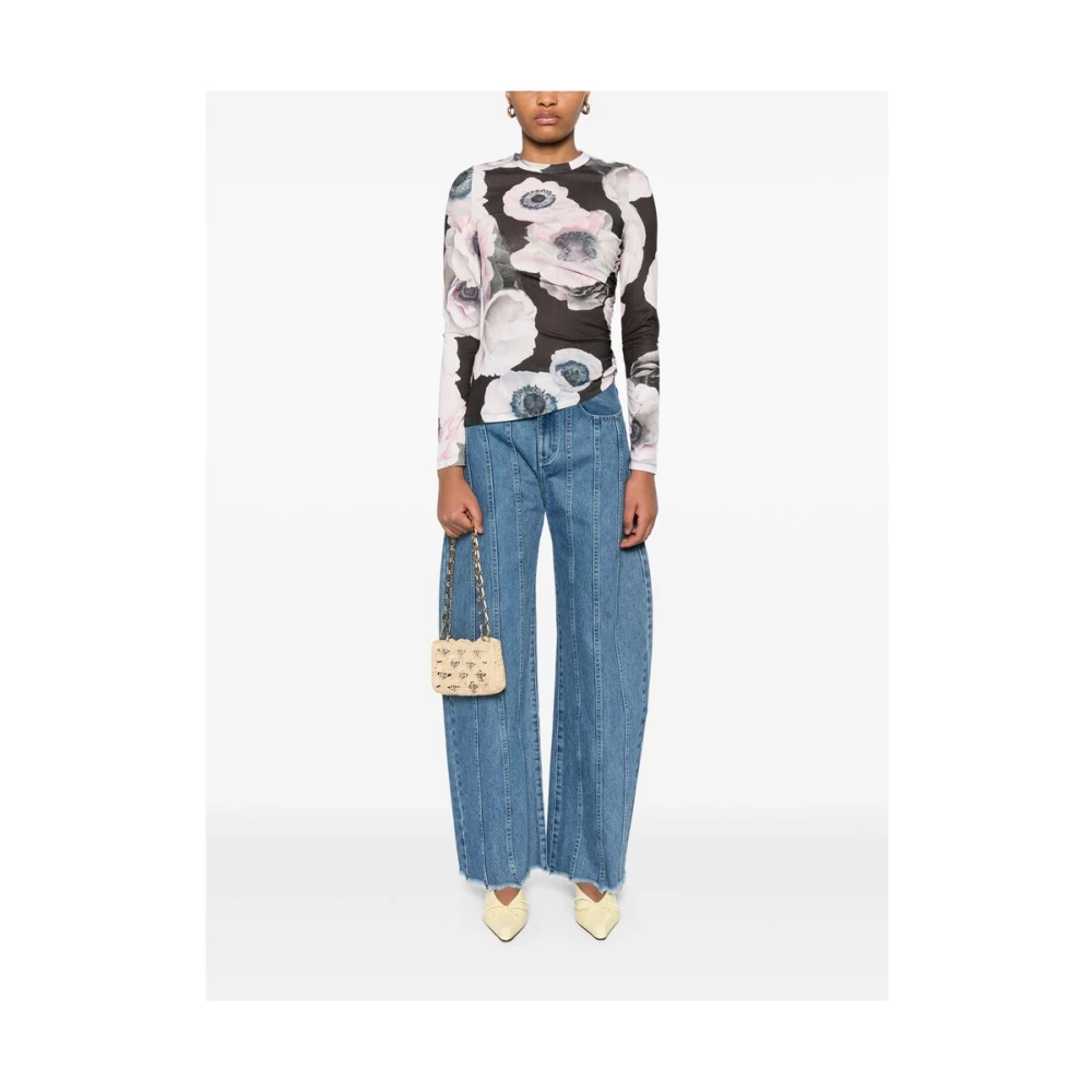 Stine Goya Zwarte Bloemen Trui Multicolor Dames