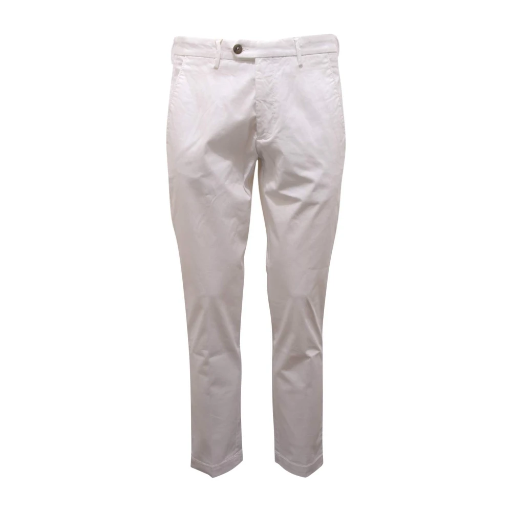 Michael Coal Men's White Slim Fit Capri Trousers Made In Italy W31