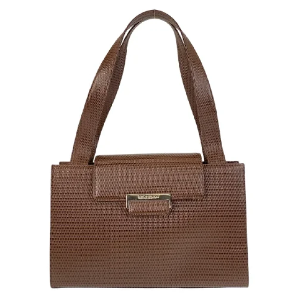 Yves Saint Laurent Vintage Pre-owned Leather handbags Brown Dames
