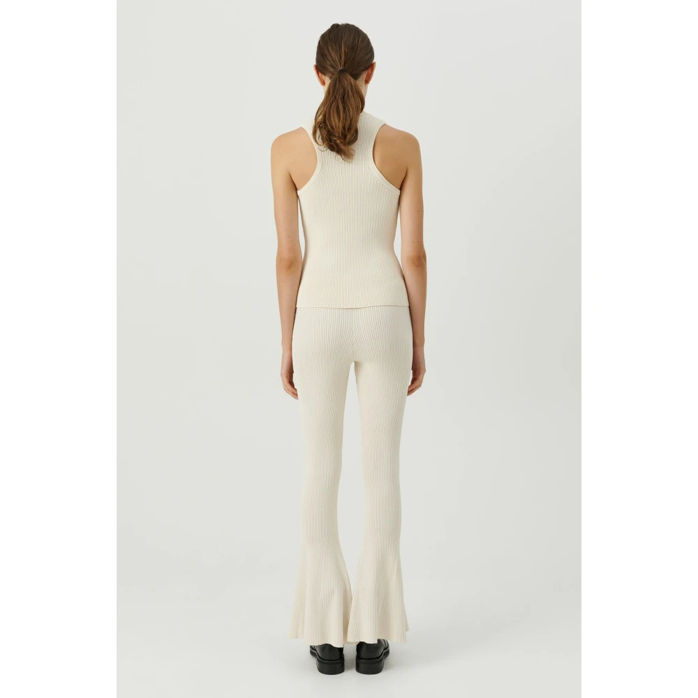 Soulland Mouwloze Ribgebreide Top White Dames