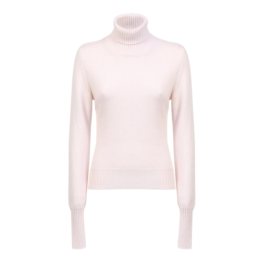 Mm6 Maison Margiela Women's Pink Turtlenecks, M, White Open Back Jumper