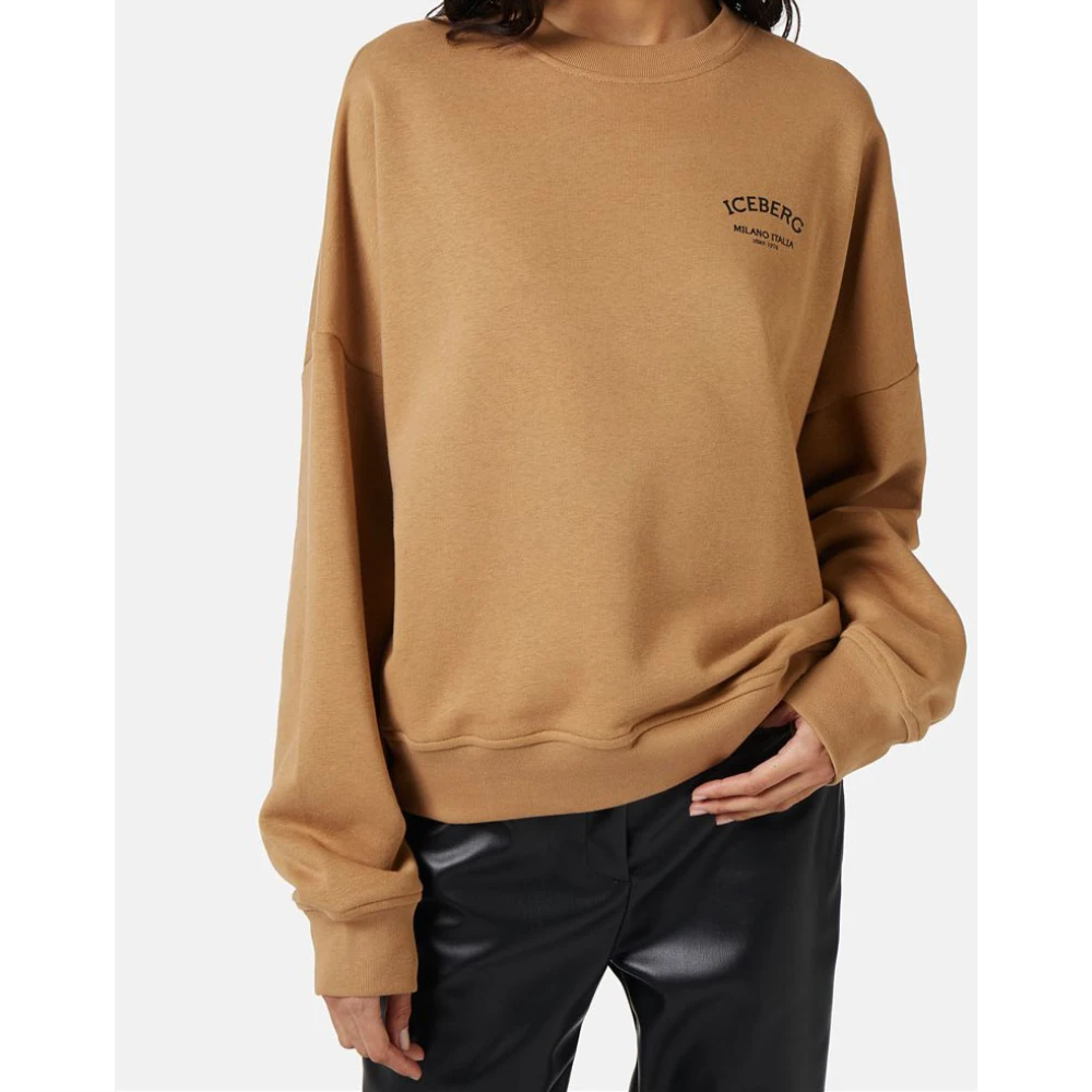 Iceberg Sweatshirt met ronde hals en logo Brown Dames