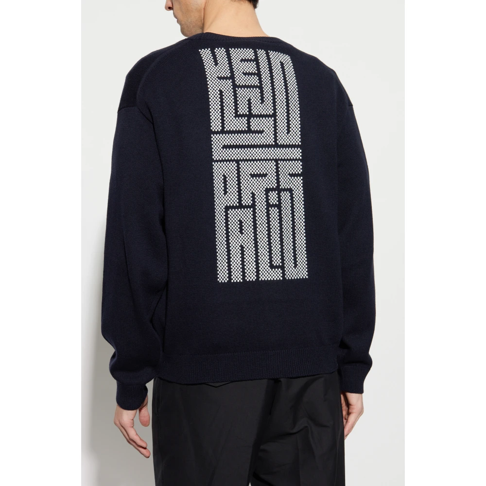 Kenzo Cardigan met logo Blue Heren