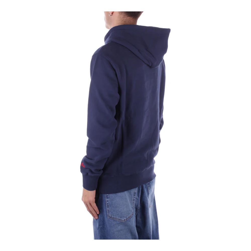Saint Barth Rode Logo Sweater met Zijzak Blue Heren