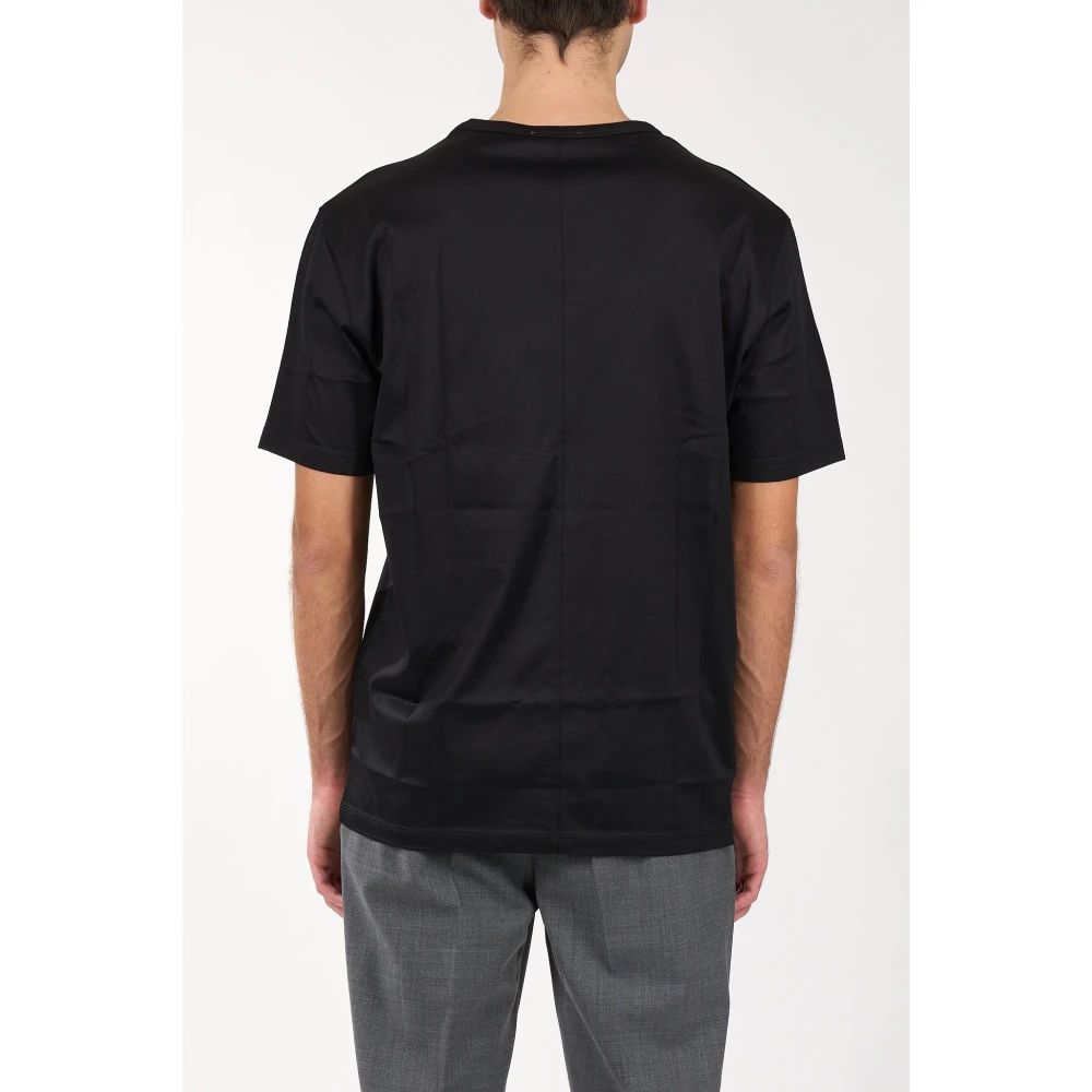 Paolo Pecora Gekamd katoenen T-shirt met ronde hals Black Heren