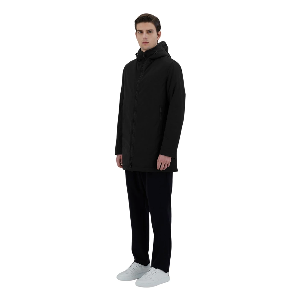 Herno Parka met bont gevoerd en capuchon Black Heren