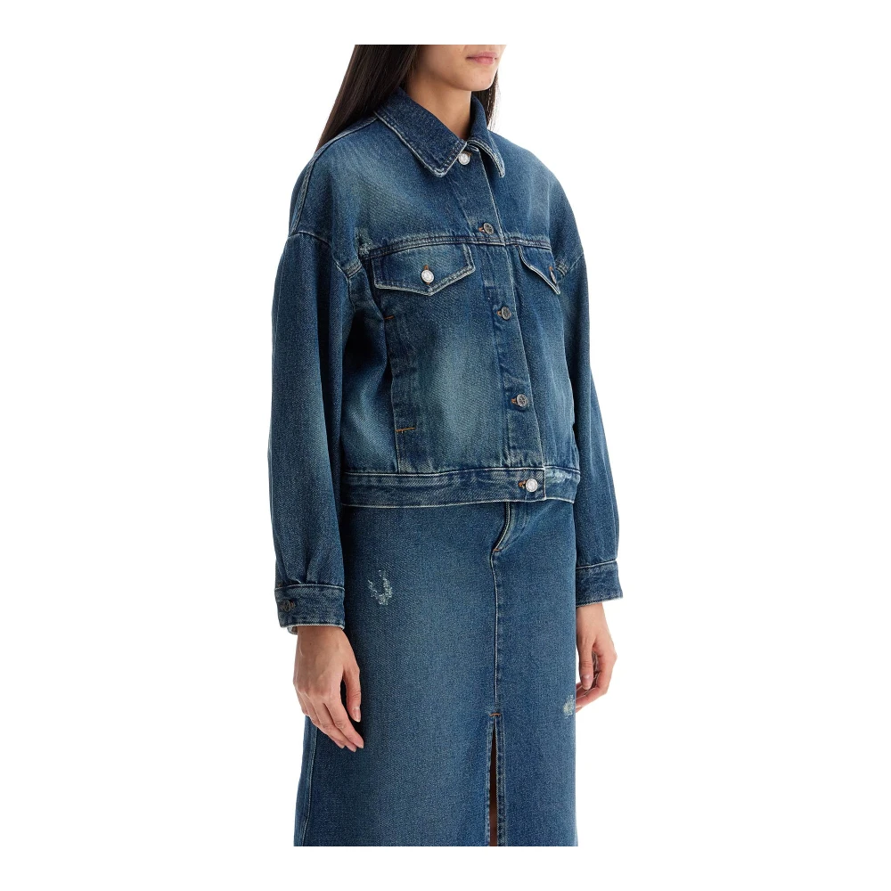 A.p.c. Vervaagde Denim Distressed Jack Blue Dames