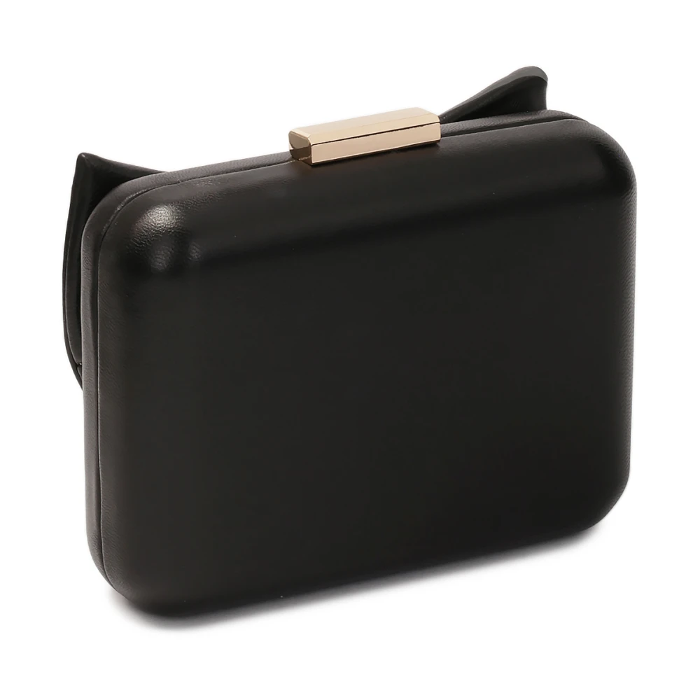 Kazar Zwarte clutch tas met een grote strik aan de voorkant Black Dames