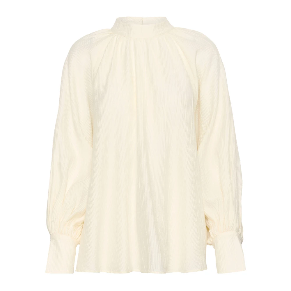 Soaked in Luxury Blouse met pofmouwen Whisper White Beige Dames