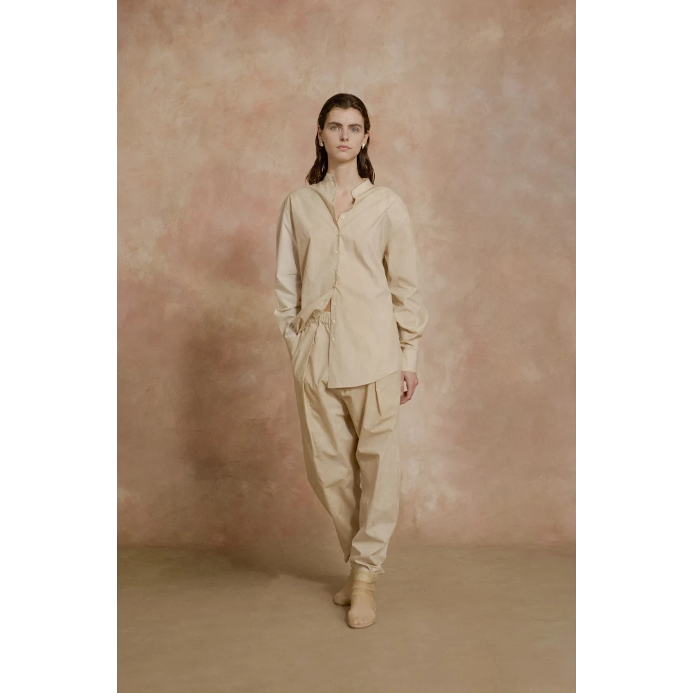 Cortana Yoko beige maltinto popeline overhemd Beige Dames